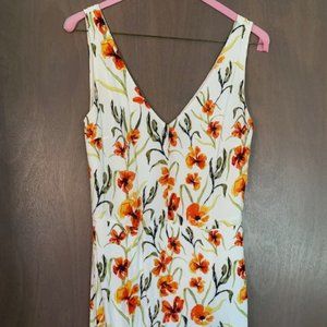 Little Moon White Floral Mini Dress, Size 2